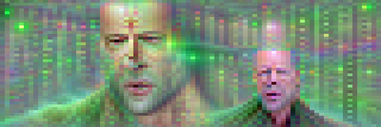 Bruce Willis encoding the matrix as a God