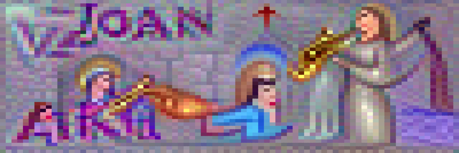 Joan of Ark sacrificing a virgin as a smooth jazz musician